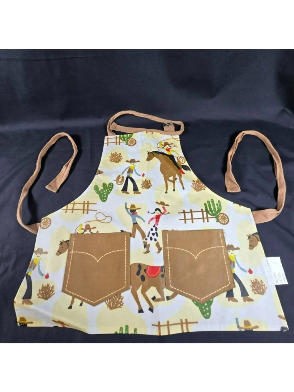 Now Designs YOUTH Western Cowboy Cowgirl Horse Rodeo Cotton Apron PVC-Coated